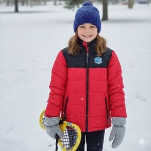 Unisex Red and Black Puffer Jacket